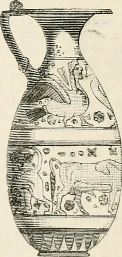 An illustration from An illustrated dictionary of words used in art and archaeology. Explaining terms frequently used in works on architecture, arms, bronzes, Christian art, colour, costume, decoration, devices, emblems, heraldry, lace, personal ornaments, pottery, painting, sculpture, &c, with their derivations, 1883, leaf 248