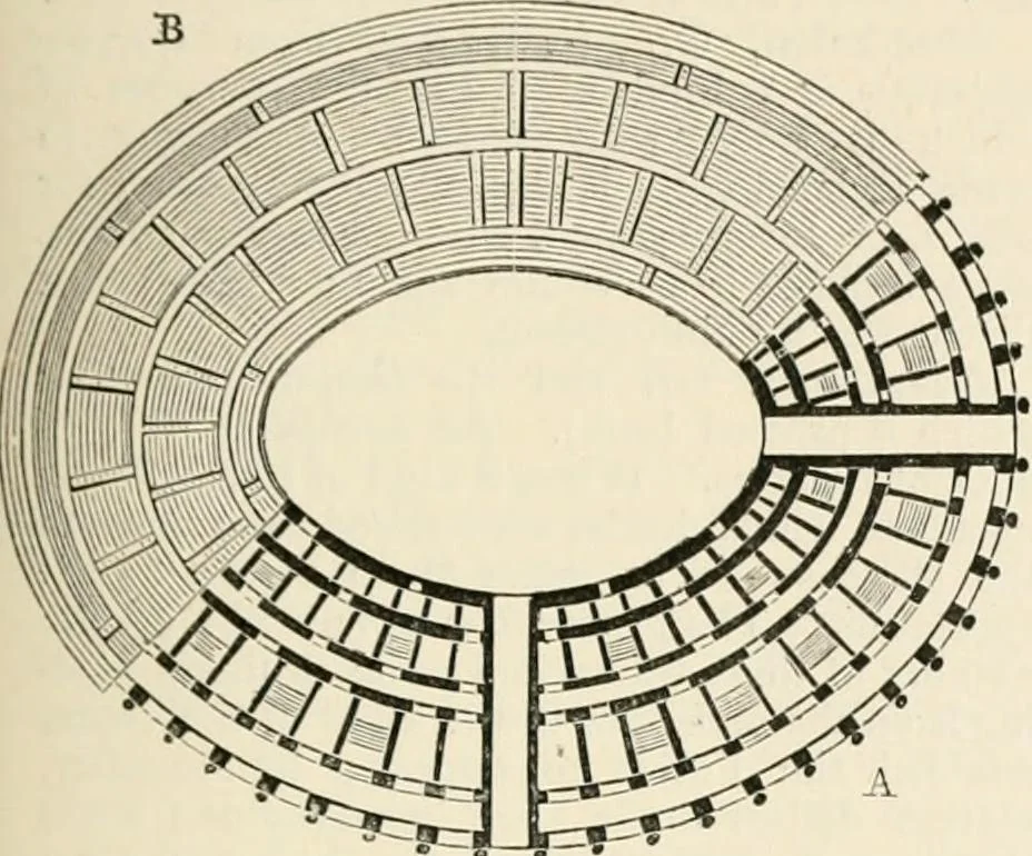 An illustration from An illustrated dictionary of words used in art and archaeology. Explaining terms frequently used in works on architecture, arms, bronzes, Christian art, colour, costume, decoration, devices, emblems, heraldry, lace, personal ornaments, pottery, painting, sculpture, &c, with their derivations, 1883, leaf 26