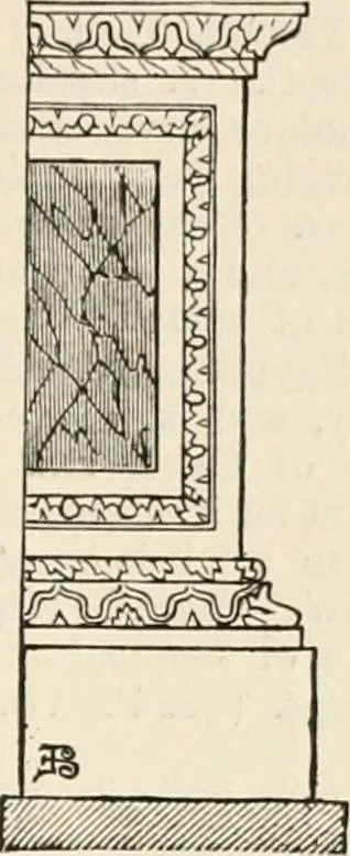 An illustration from An illustrated dictionary of words used in art and archaeology. Explaining terms frequently used in works on architecture, arms, bronzes, Christian art, colour, costume, decoration, devices, emblems, heraldry, lace, personal ornaments, pottery, painting, sculpture, &c, with their derivations, 1883, leaf 264