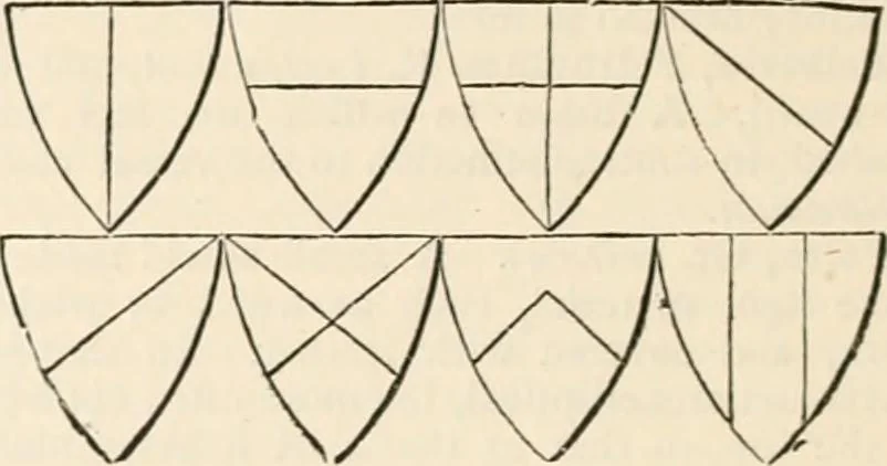 An illustration from An illustrated dictionary of words used in art and archaeology. Explaining terms frequently used in works on architecture, arms, bronzes, Christian art, colour, costume, decoration, devices, emblems, heraldry, lace, personal ornaments, pottery, painting, sculpture, &c, with their derivations, 1883, leaf 267