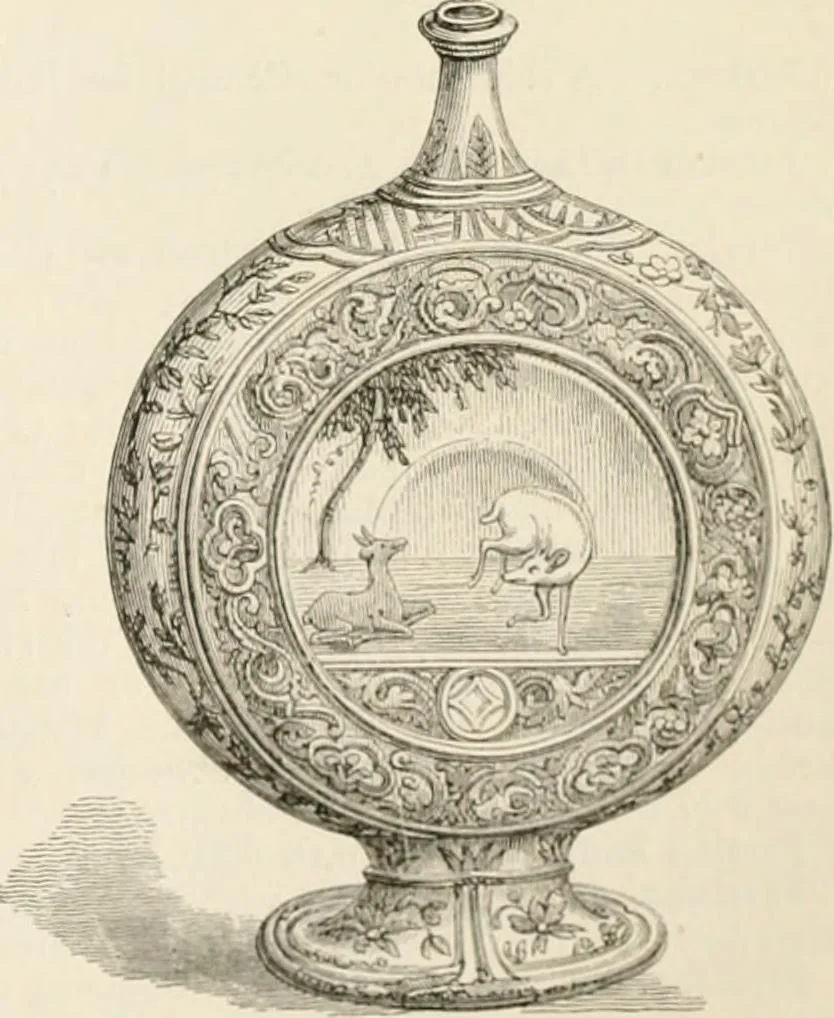 An illustration from An illustrated dictionary of words used in art and archaeology. Explaining terms frequently used in works on architecture, arms, bronzes, Christian art, colour, costume, decoration, devices, emblems, heraldry, lace, personal ornaments, pottery, painting, sculpture, &c, with their derivations, 1883, leaf 268