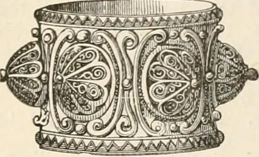 An illustration from An illustrated dictionary of words used in art and archaeology. Explaining terms frequently used in works on architecture, arms, bronzes, Christian art, colour, costume, decoration, devices, emblems, heraldry, lace, personal ornaments, pottery, painting, sculpture, &c, with their derivations, 1883, leaf 297