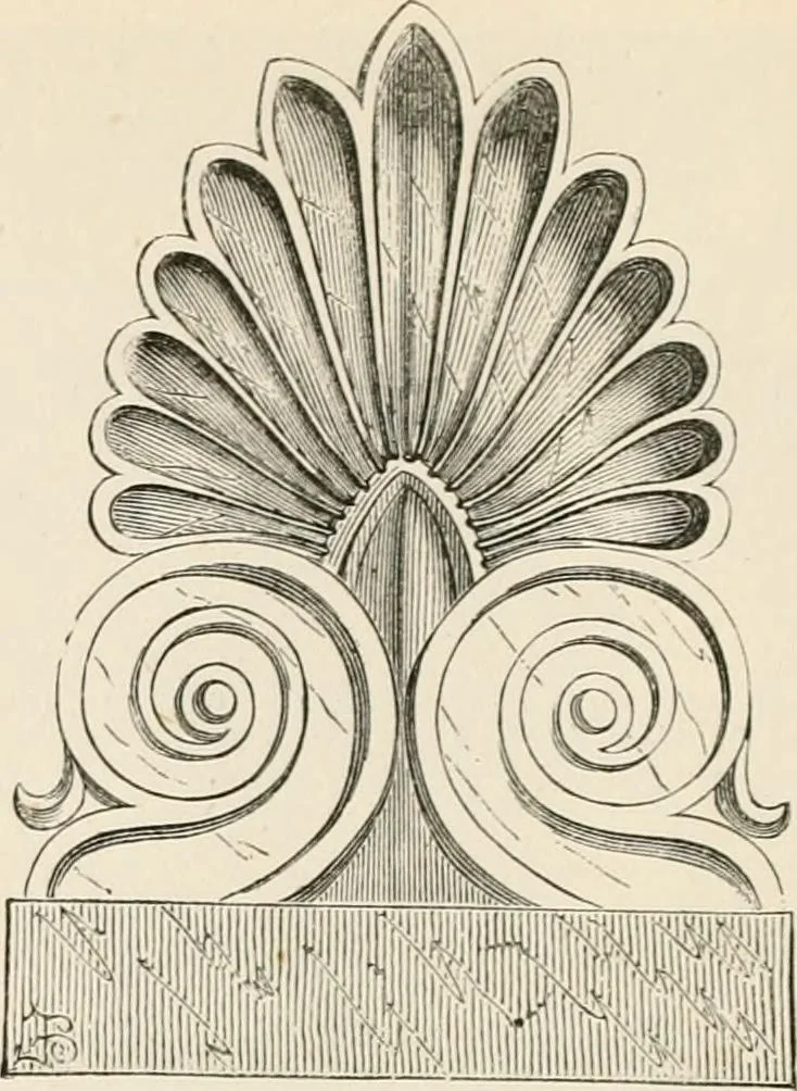 An illustration from An illustrated dictionary of words used in art and archaeology. Explaining terms frequently used in works on architecture, arms, bronzes, Christian art, colour, costume, decoration, devices, emblems, heraldry, lace, personal ornaments, pottery, painting, sculpture, &c, with their derivations, 1883, leaf 31
