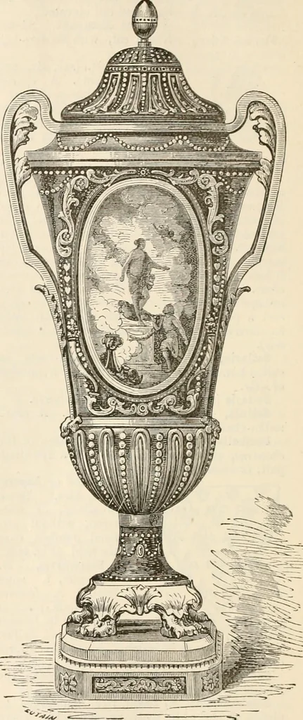 An illustration from An illustrated dictionary of words used in art and archaeology. Explaining terms frequently used in works on architecture, arms, bronzes, Christian art, colour, costume, decoration, devices, emblems, heraldry, lace, personal ornaments, pottery, painting, sculpture, &c, with their derivations, 1883, leaf 311