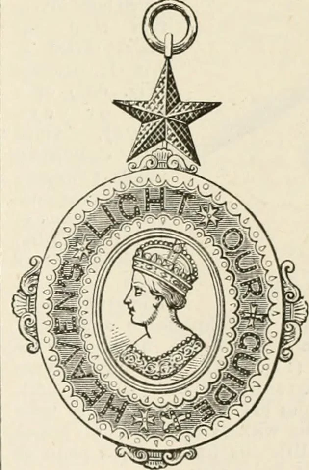 An illustration from An illustrated dictionary of words used in art and archaeology. Explaining terms frequently used in works on architecture, arms, bronzes, Christian art, colour, costume, decoration, devices, emblems, heraldry, lace, personal ornaments, pottery, painting, sculpture, &c, with their derivations, 1883, leaf 320