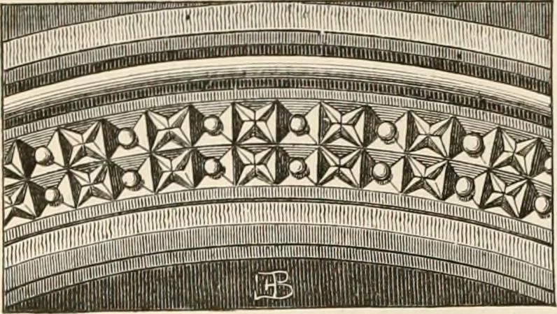 An illustration from An illustrated dictionary of words used in art and archaeology. Explaining terms frequently used in works on architecture, arms, bronzes, Christian art, colour, costume, decoration, devices, emblems, heraldry, lace, personal ornaments, pottery, painting, sculpture, &c, with their derivations, 1883, leaf 321