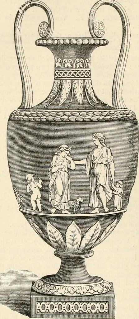 An illustration from An illustrated dictionary of words used in art and archaeology. Explaining terms frequently used in works on architecture, arms, bronzes, Christian art, colour, costume, decoration, devices, emblems, heraldry, lace, personal ornaments, pottery, painting, sculpture, &c, with their derivations, 1883, leaf 361