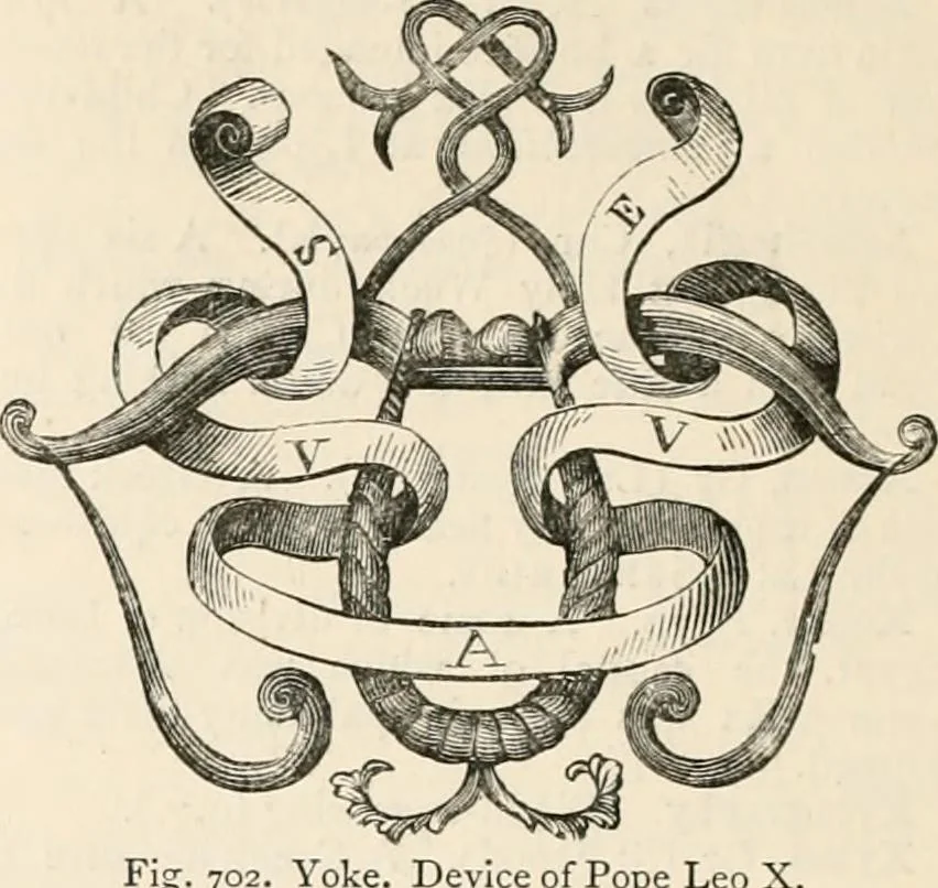 An illustration from An illustrated dictionary of words used in art and archaeology. Explaining terms frequently used in works on architecture, arms, bronzes, Christian art, colour, costume, decoration, devices, emblems, heraldry, lace, personal ornaments, pottery, painting, sculpture, &c, with their derivations, 1883, leaf 365