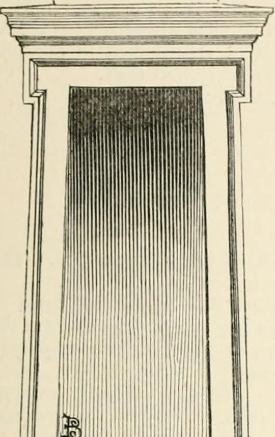 An illustration from An illustrated dictionary of words used in art and archaeology. Explaining terms frequently used in works on architecture, arms, bronzes, Christian art, colour, costume, decoration, devices, emblems, heraldry, lace, personal ornaments, pottery, painting, sculpture, &c, with their derivations, 1883, leaf 44