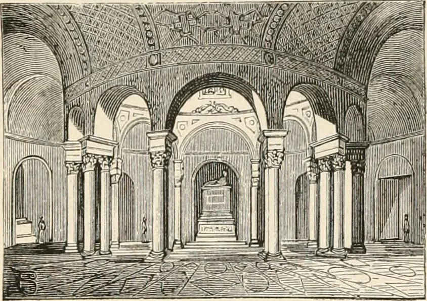 An illustration from An illustrated dictionary of words used in art and archaeology. Explaining terms frequently used in works on architecture, arms, bronzes, Christian art, colour, costume, decoration, devices, emblems, heraldry, lace, personal ornaments, pottery, painting, sculpture, &c, with their derivations, 1883, leaf 49