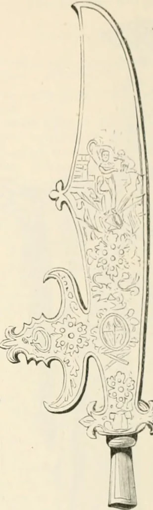 An illustration from An illustrated dictionary of words used in art and archaeology. Explaining terms frequently used in works on architecture, arms, bronzes, Christian art, colour, costume, decoration, devices, emblems, heraldry, lace, personal ornaments, pottery, painting, sculpture, &c, with their derivations, 1883, leaf 56