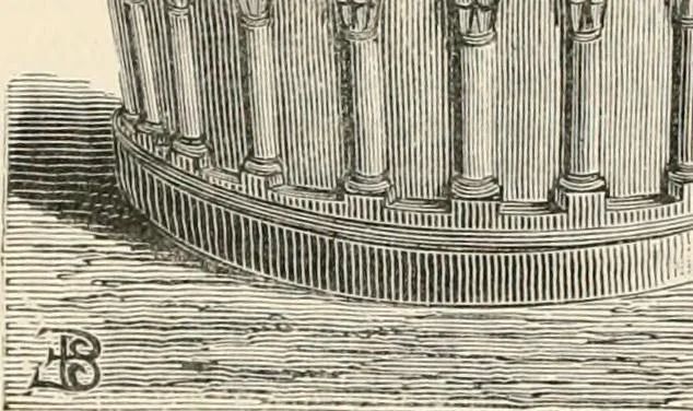 An illustration from An illustrated dictionary of words used in art and archaeology. Explaining terms frequently used in works on architecture, arms, bronzes, Christian art, colour, costume, decoration, devices, emblems, heraldry, lace, personal ornaments, pottery, painting, sculpture, &c, with their derivations, 1883, leaf 65
