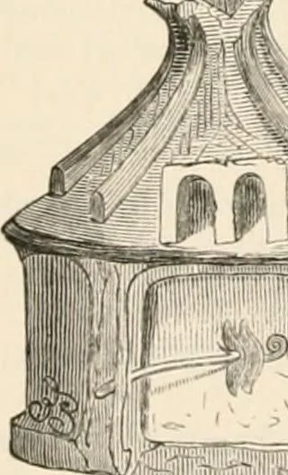 An illustration from An illustrated dictionary of words used in art and archaeology. Explaining terms frequently used in works on architecture, arms, bronzes, Christian art, colour, costume, decoration, devices, emblems, heraldry, lace, personal ornaments, pottery, painting, sculpture, &c, with their derivations, 1883, leaf 69