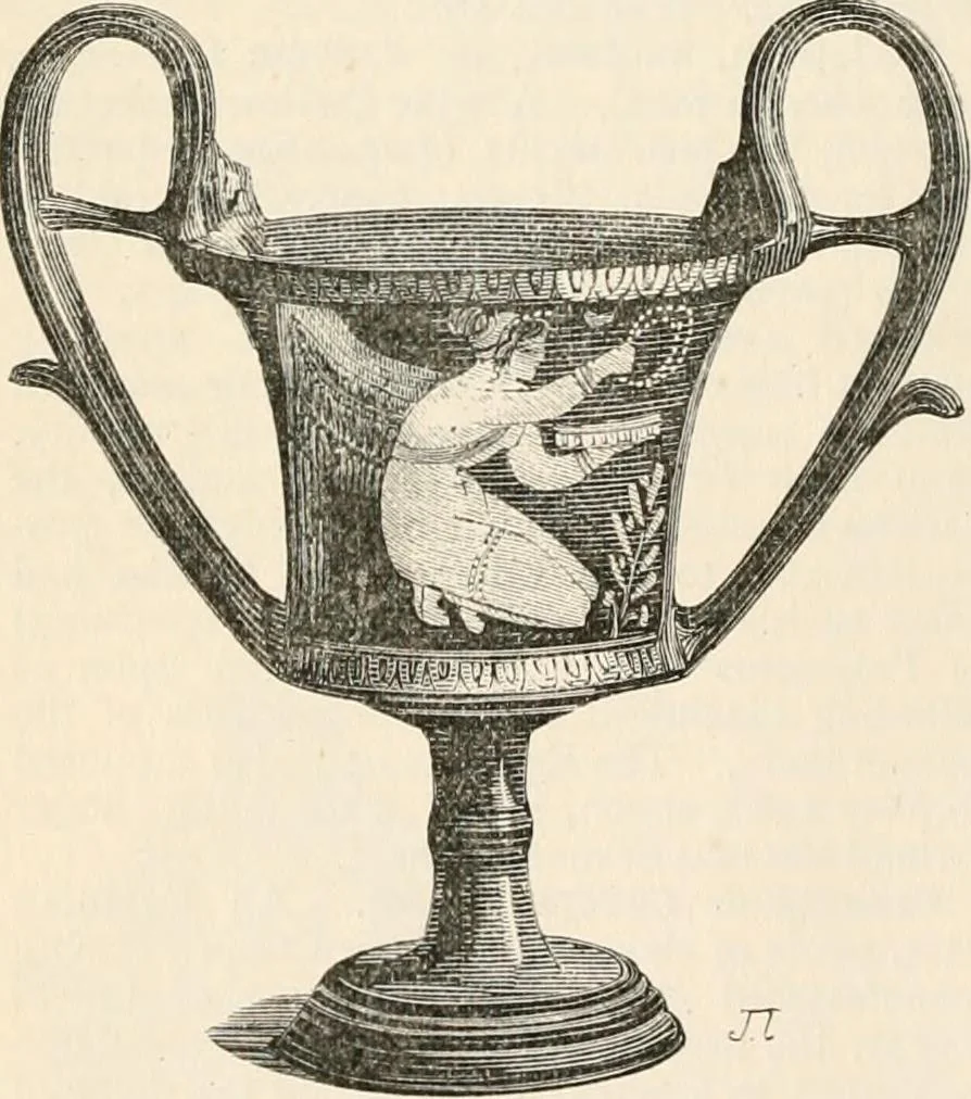 An illustration from An illustrated dictionary of words used in art and archaeology. Explaining terms frequently used in works on architecture, arms, bronzes, Christian art, colour, costume, decoration, devices, emblems, heraldry, lace, personal ornaments, pottery, painting, sculpture, &c, with their derivations, 1883, leaf 71