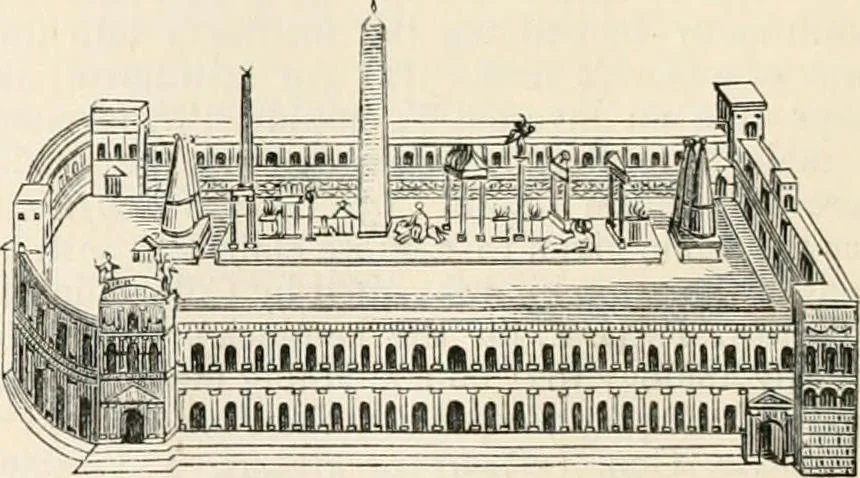 An illustration from An illustrated dictionary of words used in art and archaeology. Explaining terms frequently used in works on architecture, arms, bronzes, Christian art, colour, costume, decoration, devices, emblems, heraldry, lace, personal ornaments, pottery, painting, sculpture, &c, with their derivations, 1883, leaf 89