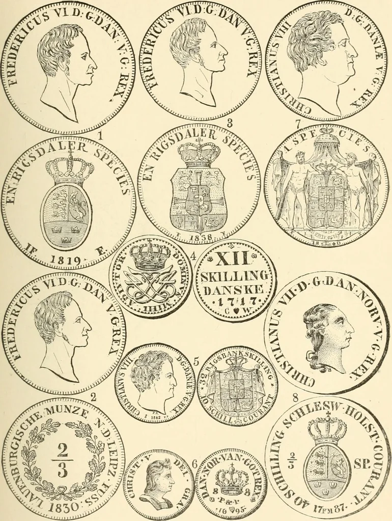 An illustration from Illustrated encyclopaedia of gold and silver coins of the world; illustrating the modern, ancient, current and curious, from A.D. 1885 back to B.C. 700, 1886, leaf 100