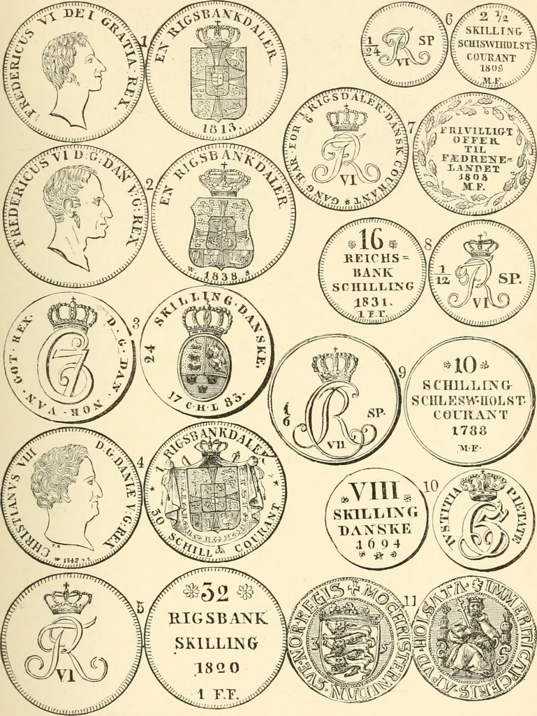 An illustration from Illustrated encyclopaedia of gold and silver coins of the world; illustrating the modern, ancient, current and curious, from A.D. 1885 back to B.C. 700, 1886, leaf 102