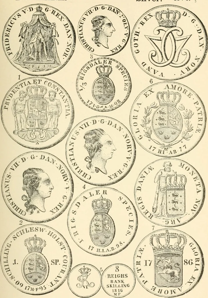 An illustration from Illustrated encyclopaedia of gold and silver coins of the world; illustrating the modern, ancient, current and curious, from A.D. 1885 back to B.C. 700, 1886, leaf 104
