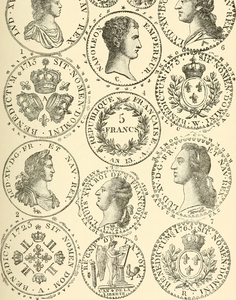 An illustration from Illustrated encyclopaedia of gold and silver coins of the world; illustrating the modern, ancient, current and curious, from A.D. 1885 back to B.C. 700, 1886, leaf 124