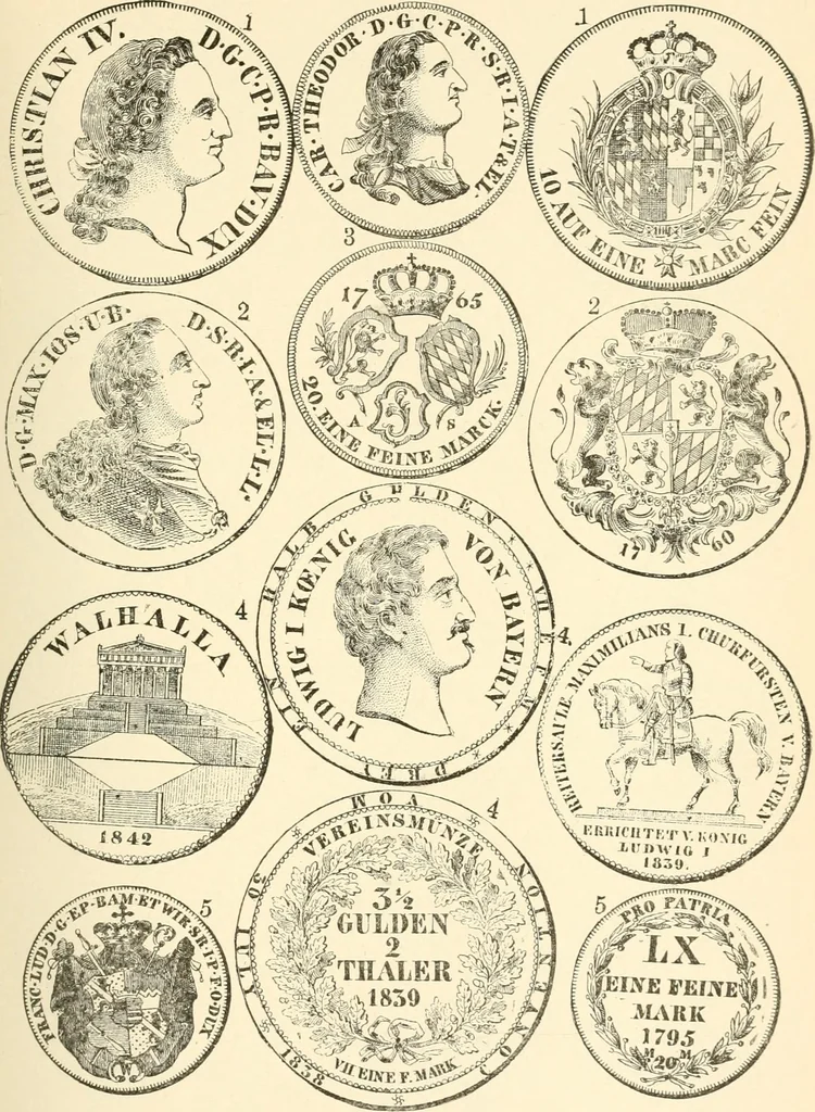 An illustration from Illustrated encyclopaedia of gold and silver coins of the world; illustrating the modern, ancient, current and curious, from A.D. 1885 back to B.C. 700, 1886, leaf 148