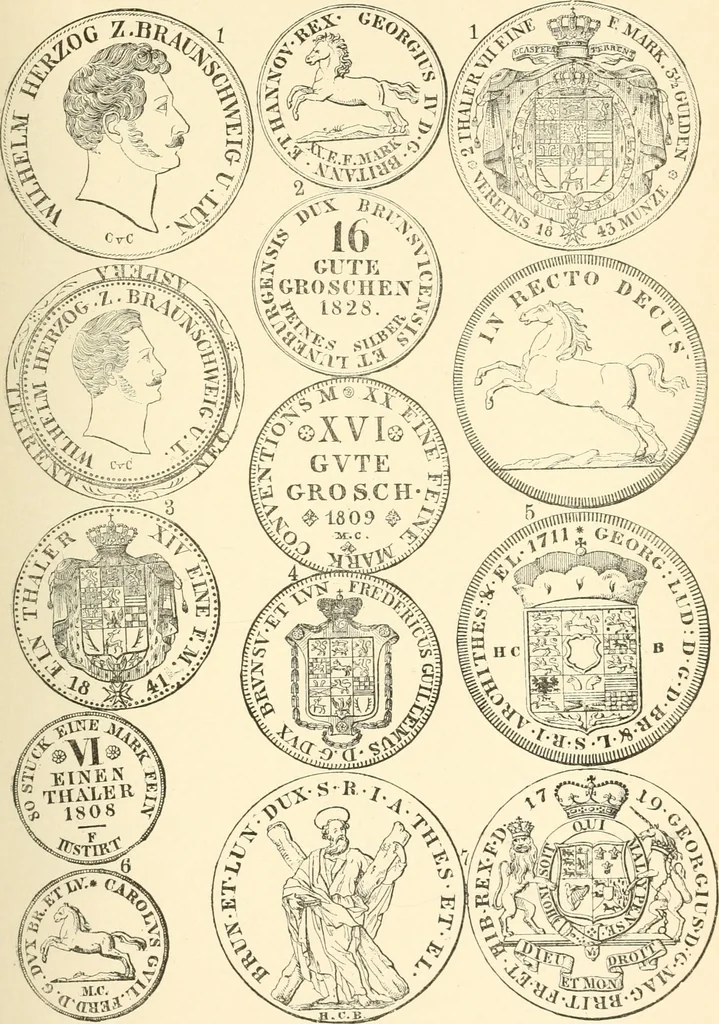 An illustration from Illustrated encyclopaedia of gold and silver coins of the world; illustrating the modern, ancient, current and curious, from A.D. 1885 back to B.C. 700, 1886, leaf 154