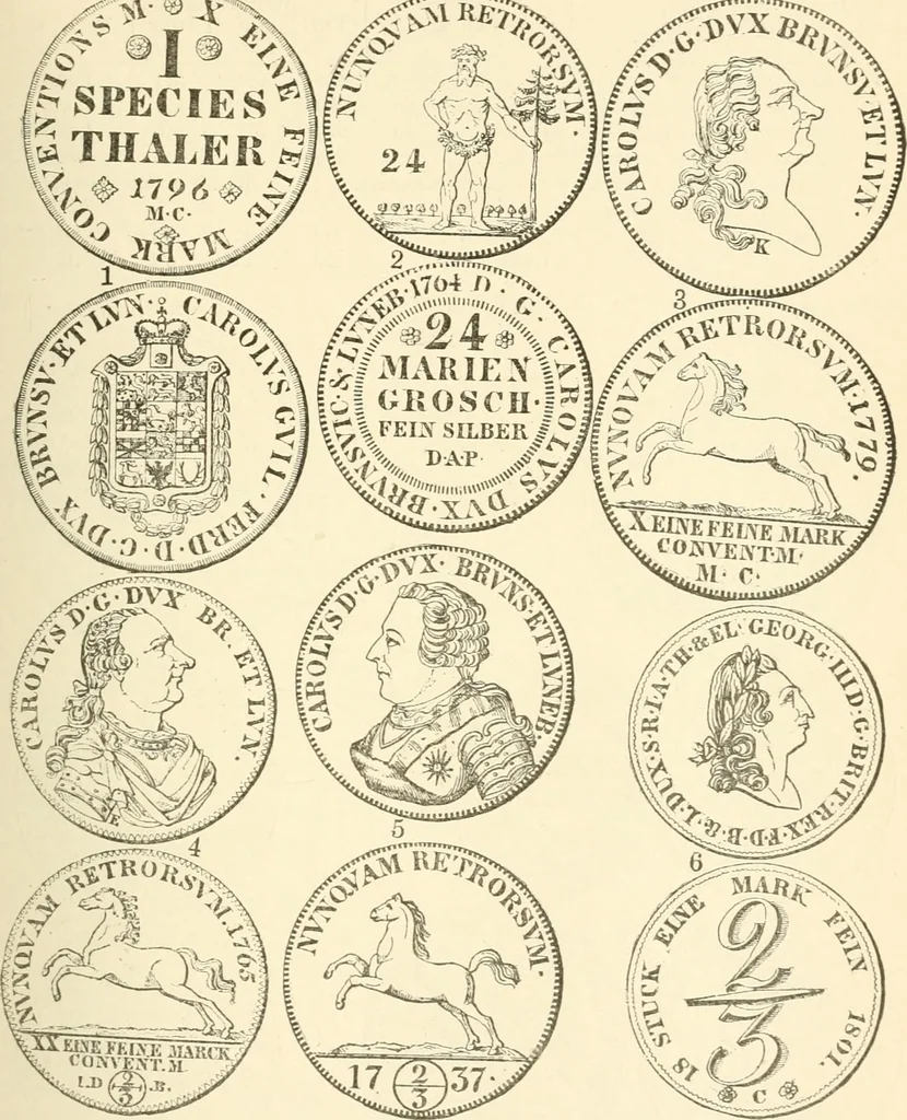 An illustration from Illustrated encyclopaedia of gold and silver coins of the world; illustrating the modern, ancient, current and curious, from A.D. 1885 back to B.C. 700, 1886, leaf 156