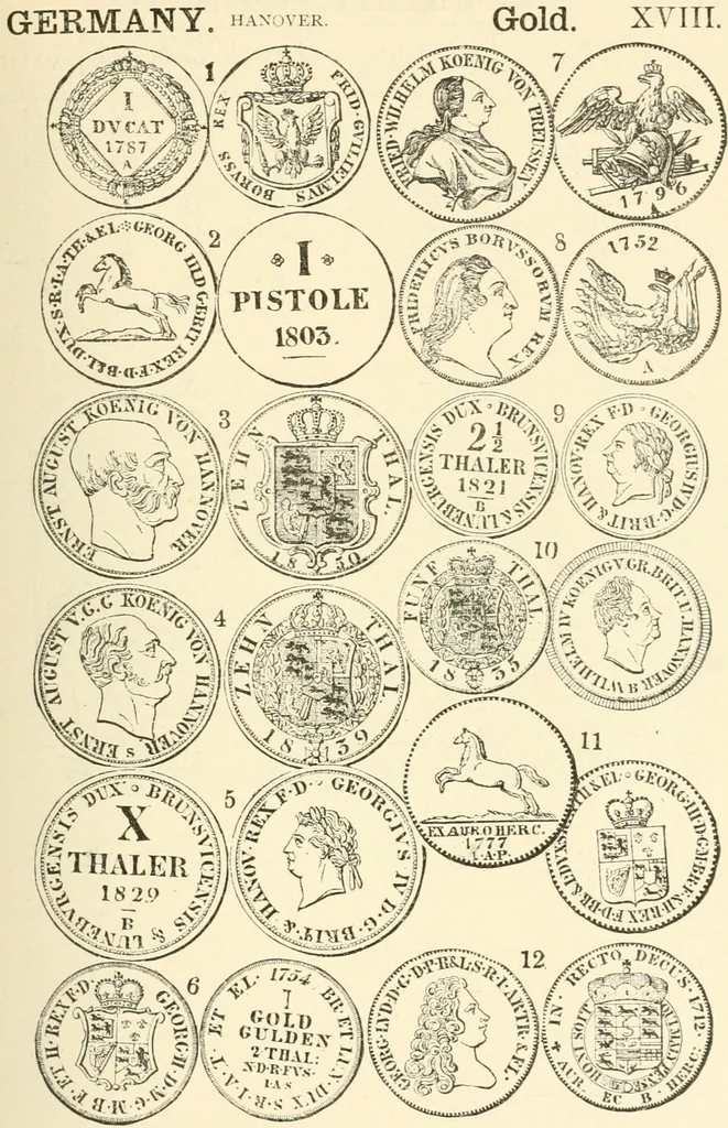 An illustration from Illustrated encyclopaedia of gold and silver coins of the world; illustrating the modern, ancient, current and curious, from A.D. 1885 back to B.C. 700, 1886, leaf 164