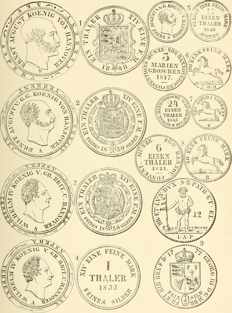 An illustration from Illustrated encyclopaedia of gold and silver coins of the world; illustrating the modern, ancient, current and curious, from A.D. 1885 back to B.C. 700, 1886, leaf 166