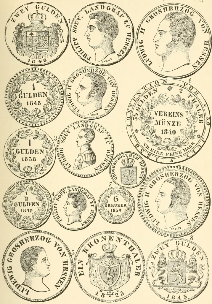 An illustration from Illustrated encyclopaedia of gold and silver coins of the world; illustrating the modern, ancient, current and curious, from A.D. 1885 back to B.C. 700, 1886, leaf 172