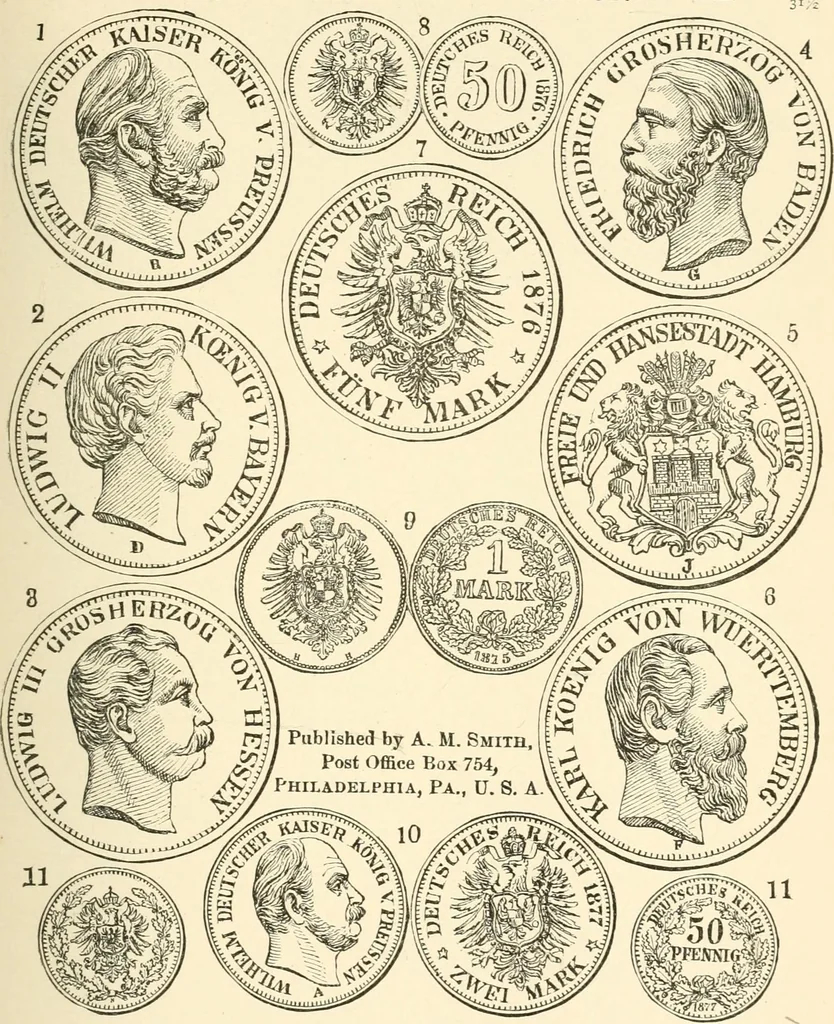 An illustration from Illustrated encyclopaedia of gold and silver coins of the world; illustrating the modern, ancient, current and curious, from A.D. 1885 back to B.C. 700, 1886, leaf 186