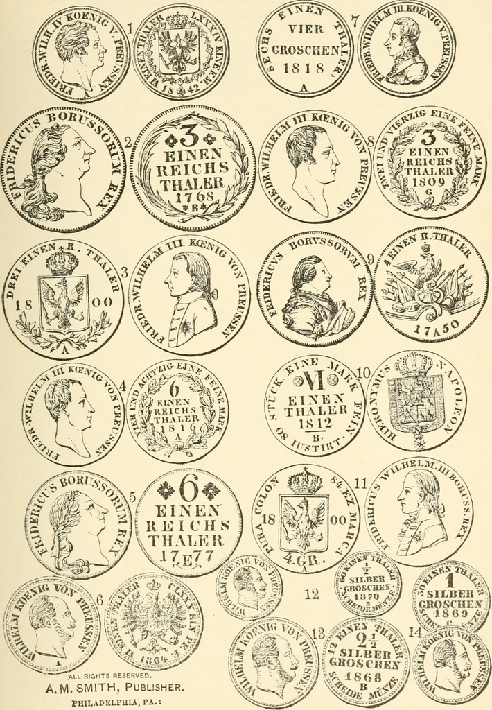 An illustration from Illustrated encyclopaedia of gold and silver coins of the world; illustrating the modern, ancient, current and curious, from A.D. 1885 back to B.C. 700, 1886, leaf 188