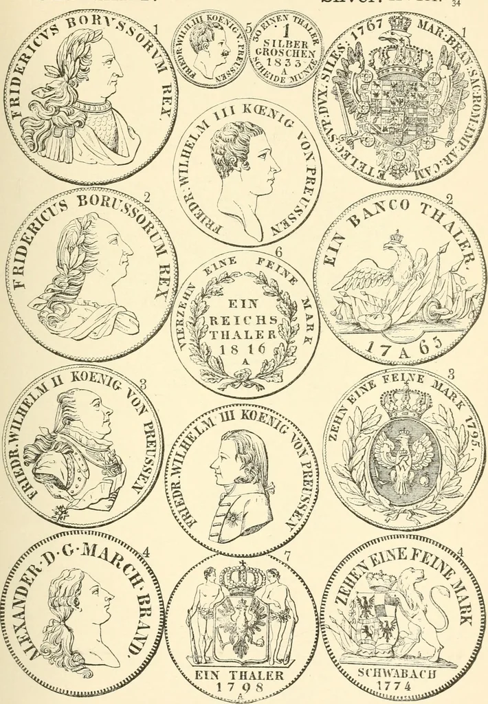 An illustration from Illustrated encyclopaedia of gold and silver coins of the world; illustrating the modern, ancient, current and curious, from A.D. 1885 back to B.C. 700, 1886, leaf 194