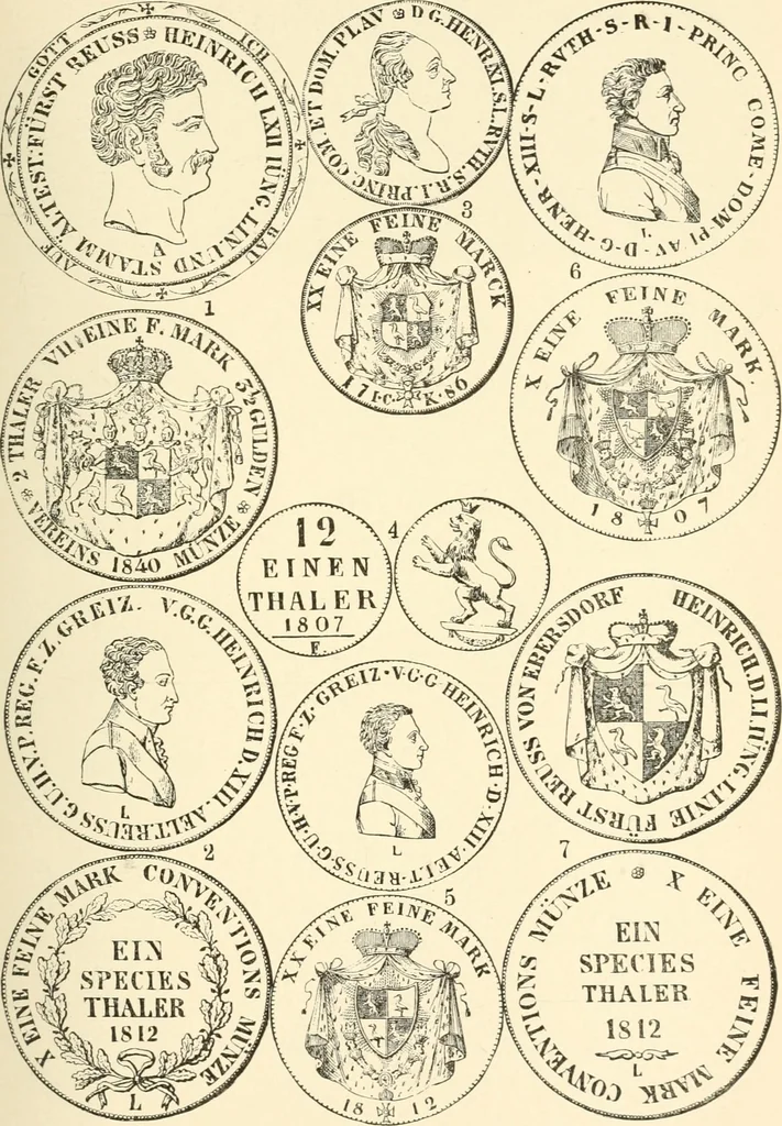 An illustration from Illustrated encyclopaedia of gold and silver coins of the world; illustrating the modern, ancient, current and curious, from A.D. 1885 back to B.C. 700, 1886, leaf 198