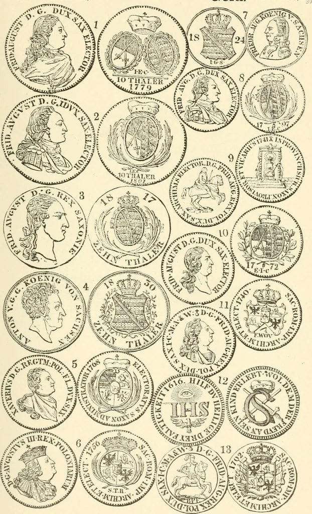 An illustration from Illustrated encyclopaedia of gold and silver coins of the world; illustrating the modern, ancient, current and curious, from A.D. 1885 back to B.C. 700, 1886, leaf 204