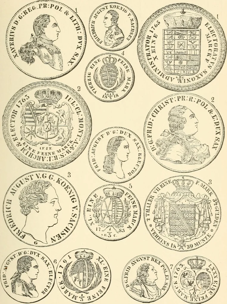 An illustration from Illustrated encyclopaedia of gold and silver coins of the world; illustrating the modern, ancient, current and curious, from A.D. 1885 back to B.C. 700, 1886, leaf 206