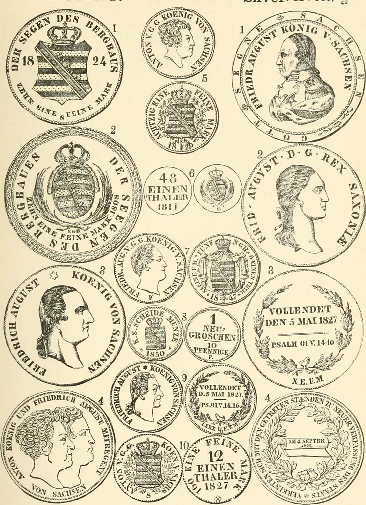 An illustration from Illustrated encyclopaedia of gold and silver coins of the world; illustrating the modern, ancient, current and curious, from A.D. 1885 back to B.C. 700, 1886, leaf 210