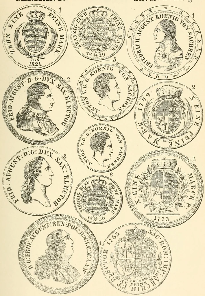 An illustration from Illustrated encyclopaedia of gold and silver coins of the world; illustrating the modern, ancient, current and curious, from A.D. 1885 back to B.C. 700, 1886, leaf 212