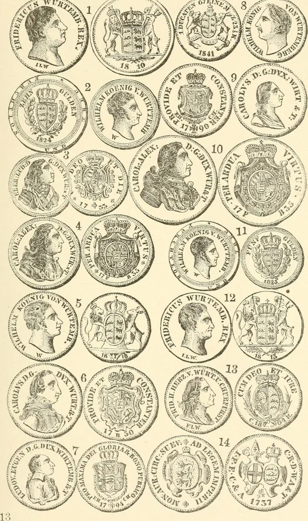 An illustration from Illustrated encyclopaedia of gold and silver coins of the world; illustrating the modern, ancient, current and curious, from A.D. 1885 back to B.C. 700, 1886, leaf 216