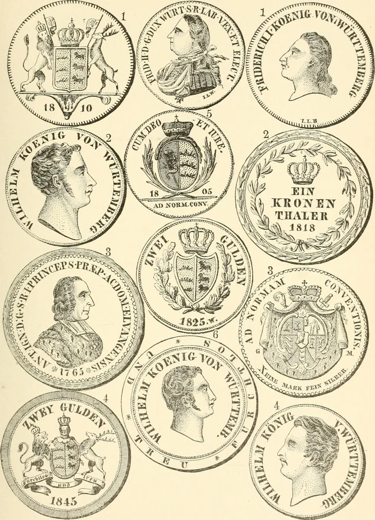 An illustration from Illustrated encyclopaedia of gold and silver coins of the world; illustrating the modern, ancient, current and curious, from A.D. 1885 back to B.C. 700, 1886, leaf 220