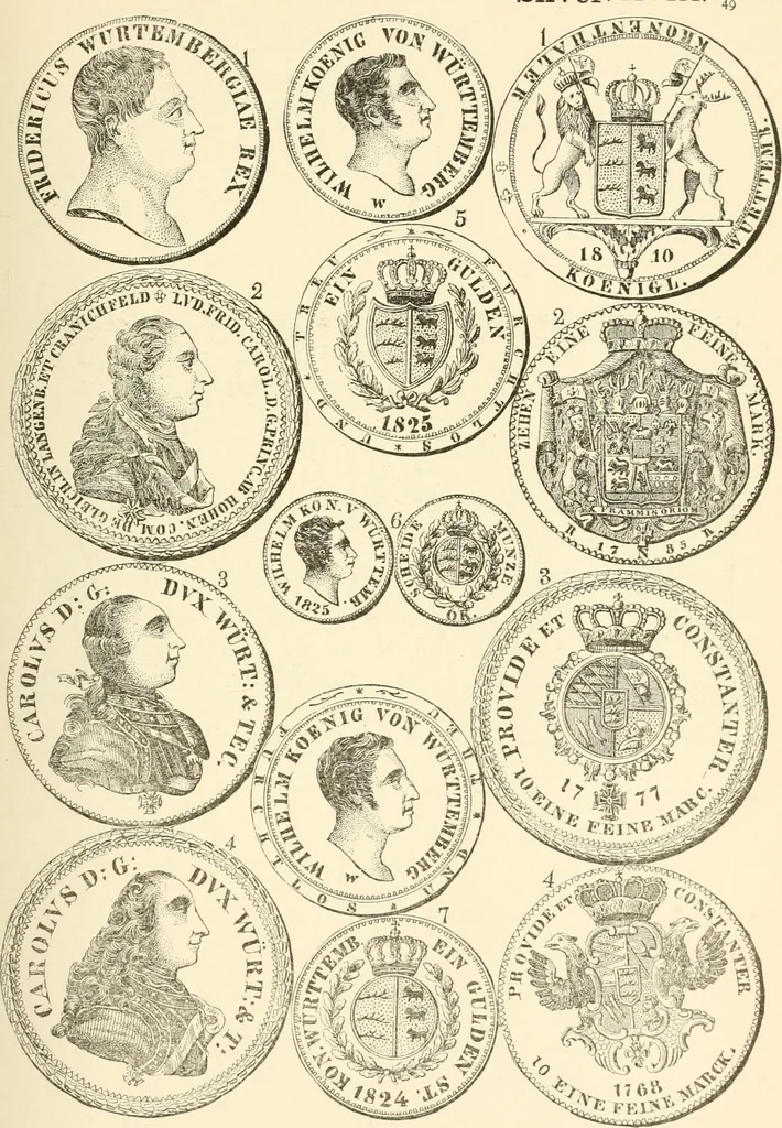 An illustration from Illustrated encyclopaedia of gold and silver coins of the world; illustrating the modern, ancient, current and curious, from A.D. 1885 back to B.C. 700, 1886, leaf 224