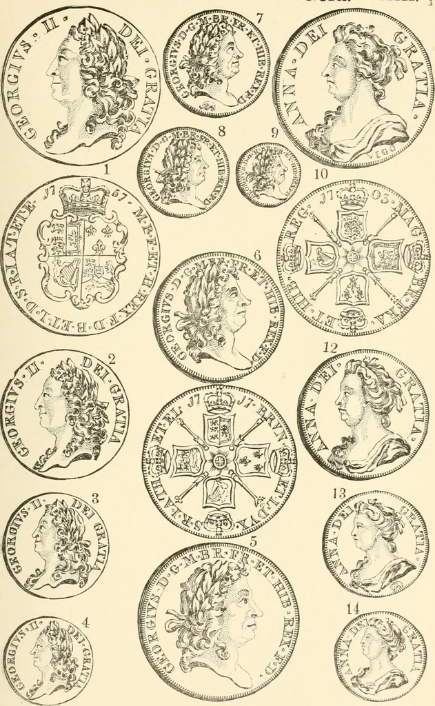 An illustration from Illustrated encyclopaedia of gold and silver coins of the world; illustrating the modern, ancient, current and curious, from A.D. 1885 back to B.C. 700, 1886, leaf 234
