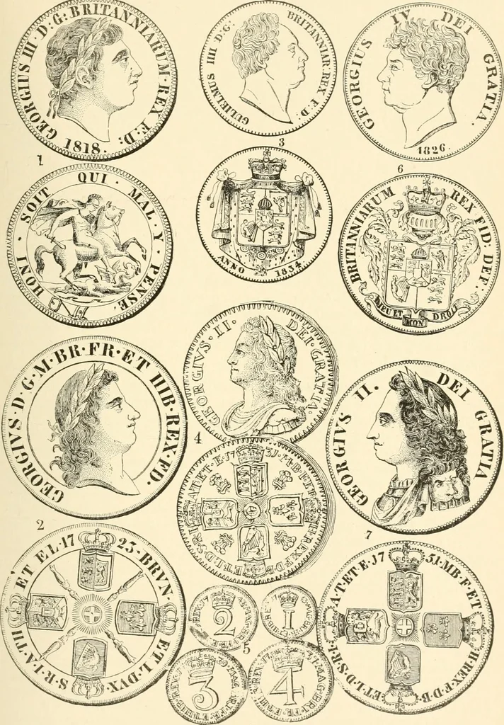An illustration from Illustrated encyclopaedia of gold and silver coins of the world; illustrating the modern, ancient, current and curious, from A.D. 1885 back to B.C. 700, 1886, leaf 252