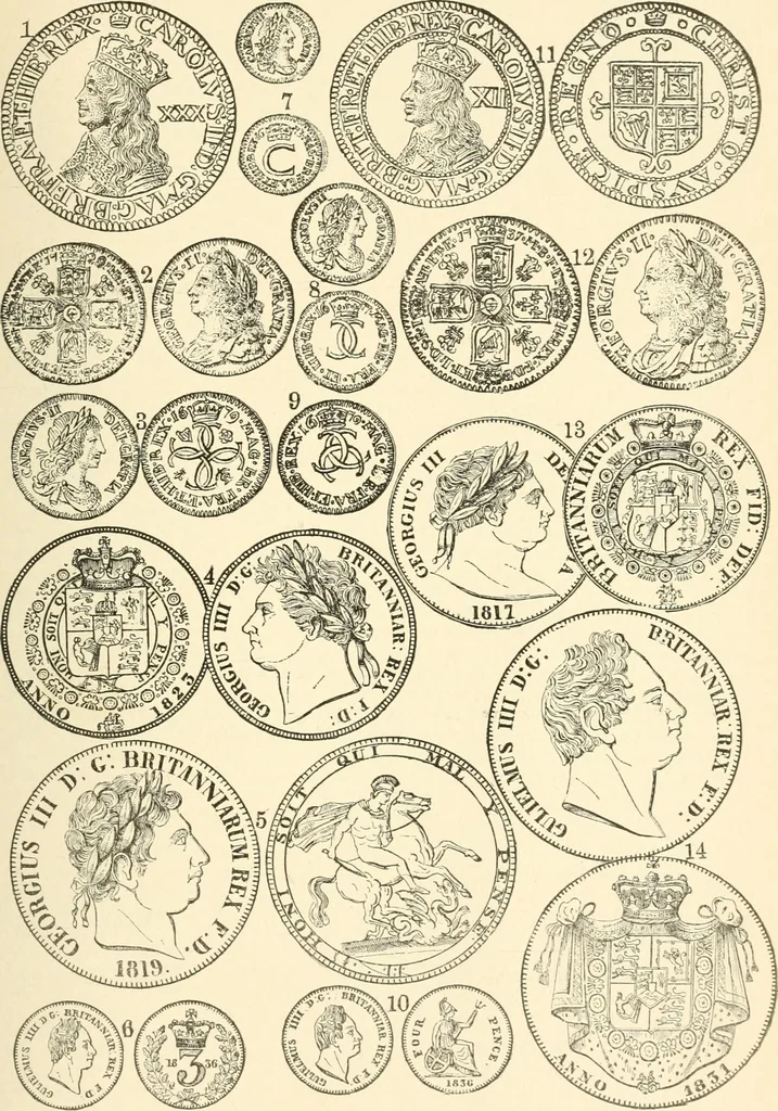 An illustration from Illustrated encyclopaedia of gold and silver coins of the world; illustrating the modern, ancient, current and curious, from A.D. 1885 back to B.C. 700, 1886, leaf 260