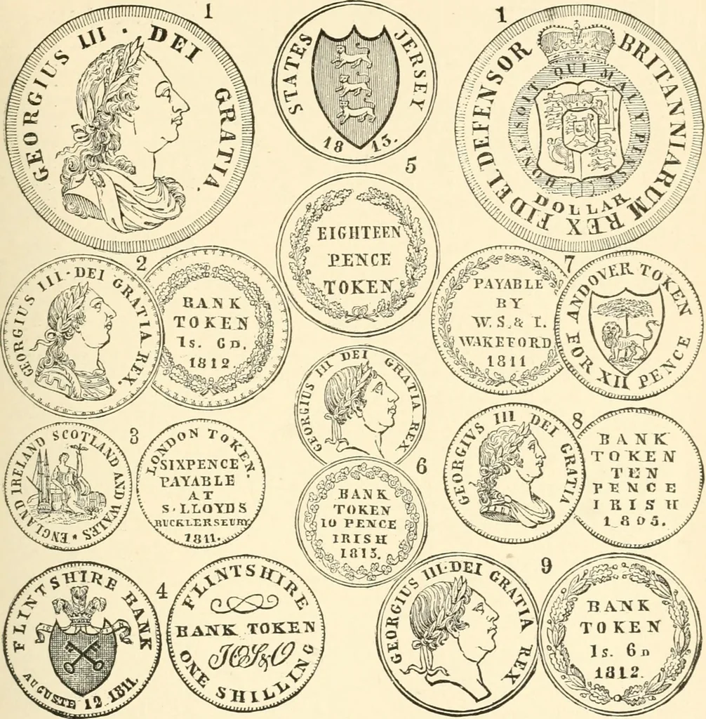 An illustration from Illustrated encyclopaedia of gold and silver coins of the world; illustrating the modern, ancient, current and curious, from A.D. 1885 back to B.C. 700, 1886, leaf 282