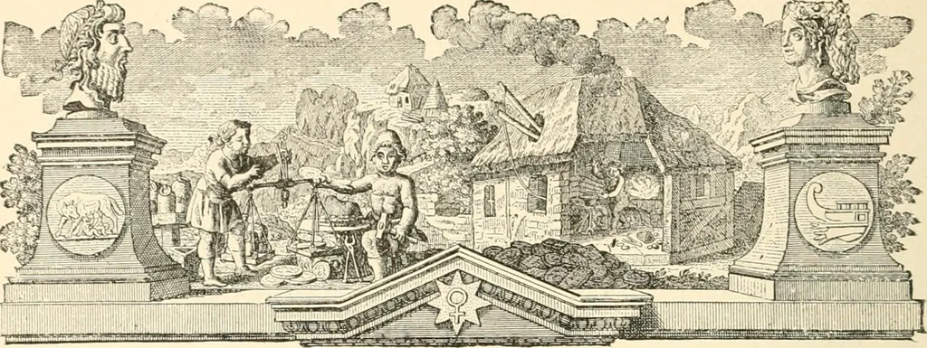 An illustration from Illustrated encyclopaedia of gold and silver coins of the world; illustrating the modern, ancient, current and curious, from A.D. 1885 back to B.C. 700, 1886, leaf 295