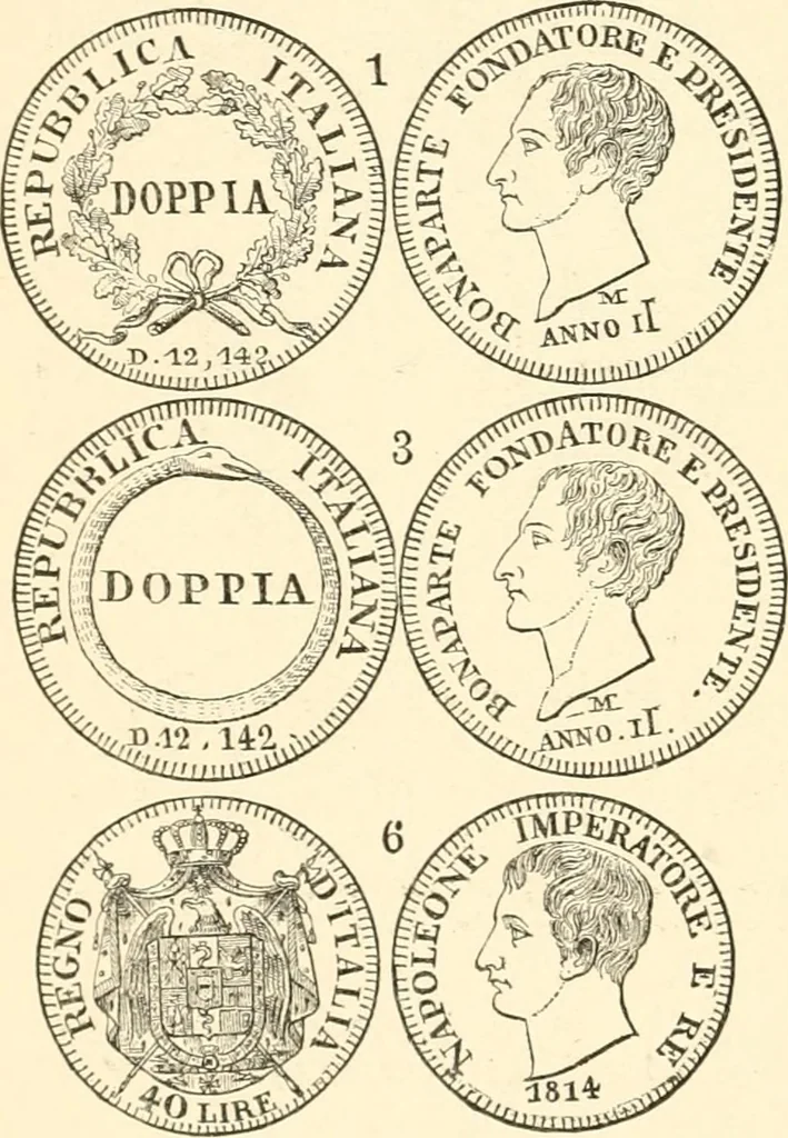An illustration from Illustrated encyclopaedia of gold and silver coins of the world; illustrating the modern, ancient, current and curious, from A.D. 1885 back to B.C. 700, 1886, leaf 307