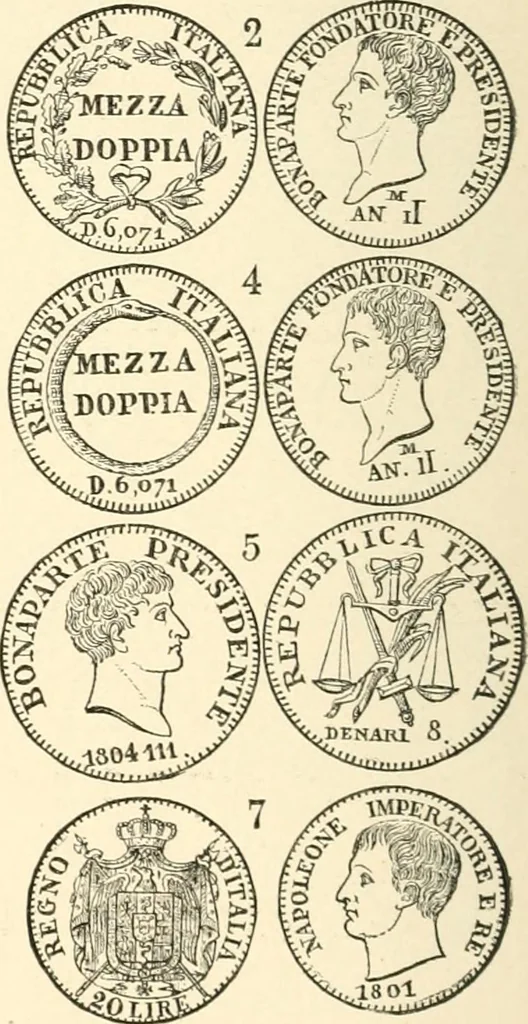 An illustration from Illustrated encyclopaedia of gold and silver coins of the world; illustrating the modern, ancient, current and curious, from A.D. 1885 back to B.C. 700, 1886, leaf 307