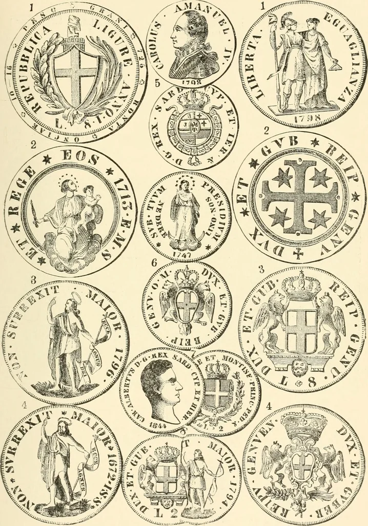 An illustration from Illustrated encyclopaedia of gold and silver coins of the world; illustrating the modern, ancient, current and curious, from A.D. 1885 back to B.C. 700, 1886, leaf 316