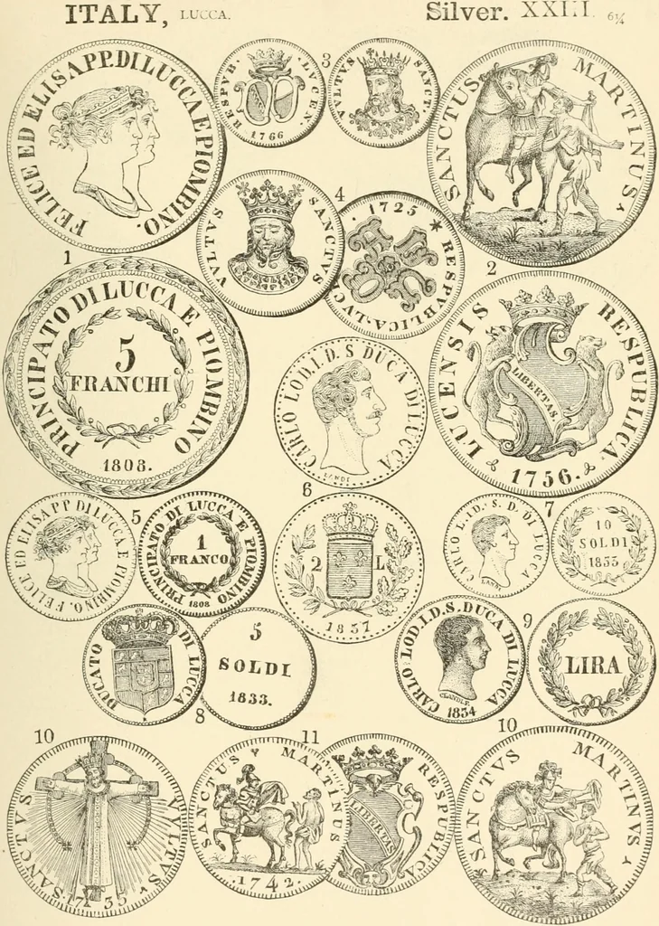 An illustration from Illustrated encyclopaedia of gold and silver coins of the world; illustrating the modern, ancient, current and curious, from A.D. 1885 back to B.C. 700, 1886, leaf 318