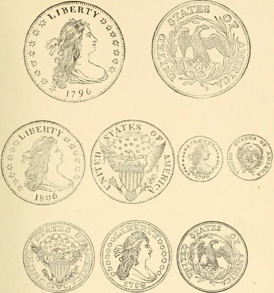 An illustration from Illustrated encyclopaedia of gold and silver coins of the world; illustrating the modern, ancient, current and curious, from A.D. 1885 back to B.C. 700, 1886, leaf 32